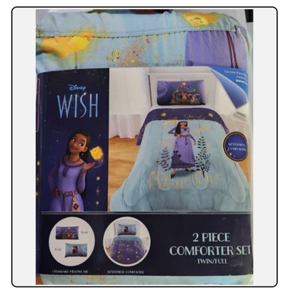 NWB/Disney WISH, Reversible Comforter 2pc Twin/Full Size Set With Pillowcase